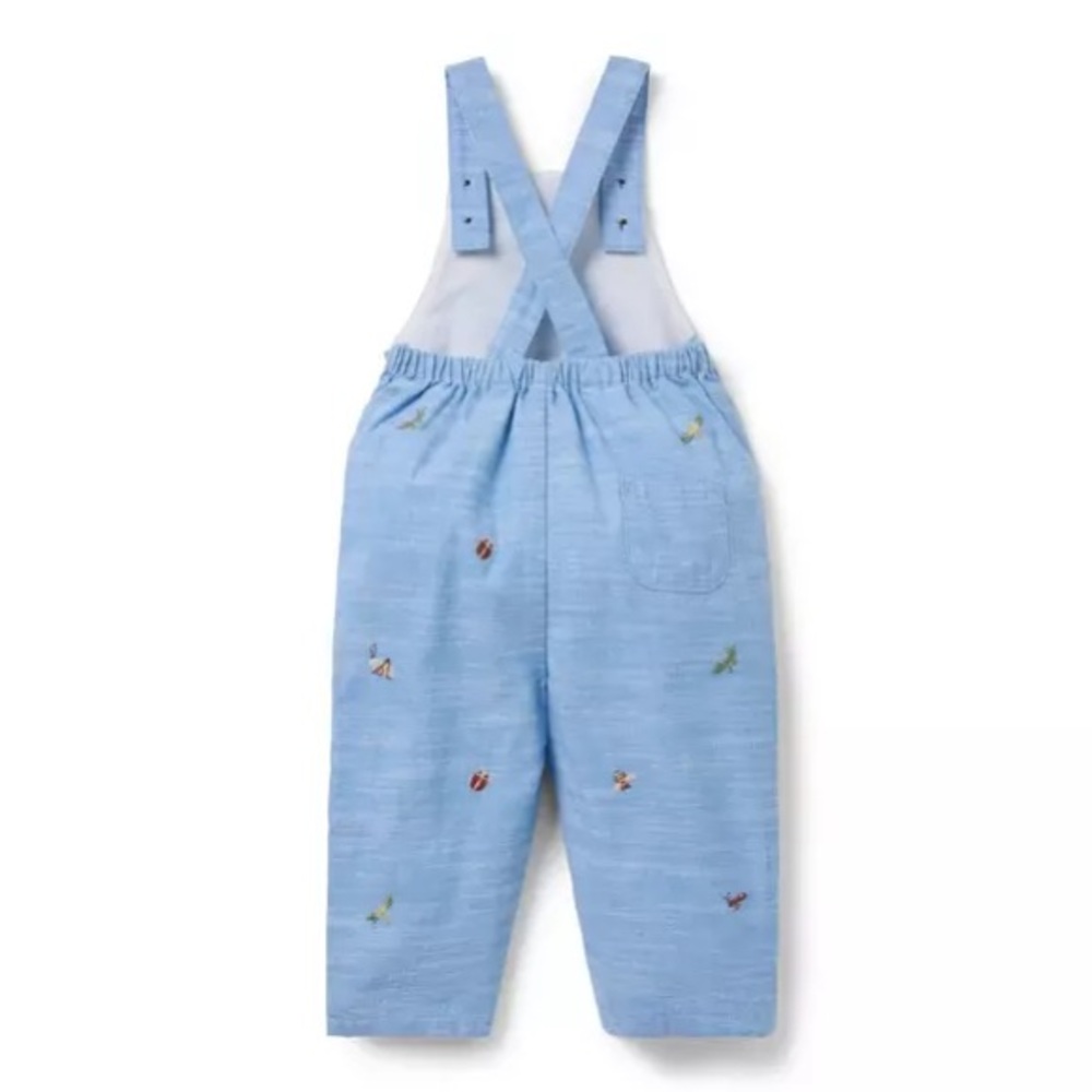 Janie and Jack Baby Button Bug Friends Cotton Coveralls - Picture 2 of 15